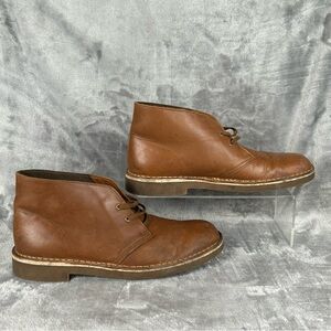 Clarks Collection Bushacre Desert Boots Mens Size 8.5 Brown Leather Lace Up